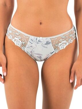 NEW Fantasie Caroline Embroidered Brief Panty 9395 Mint Light Green Floral Print